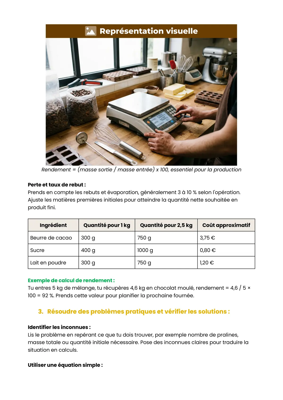 Example Fiche de Révision CAP Chocolatier